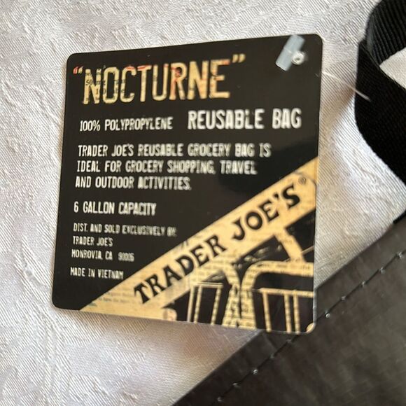 Trader Joe’s Nocturne Reusable Grocery Tote Bag Rare Collectible - Picture 3 of 4